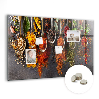Magnetic board for wall Spices on spoon