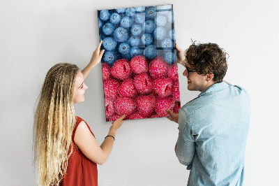 Magnetic pin board Blueberries and raspberries