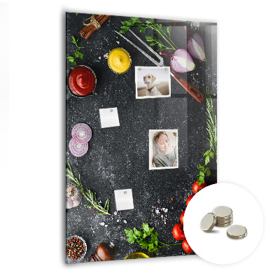 Magnetic pin board Ingredients for pizza