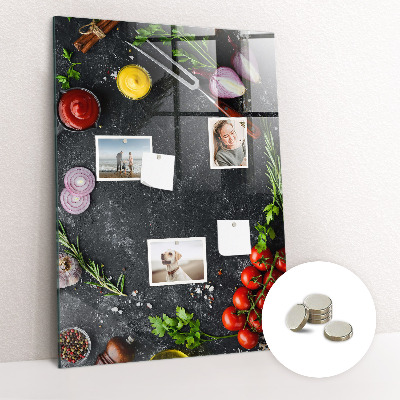 Magnetic pin board Ingredients for pizza