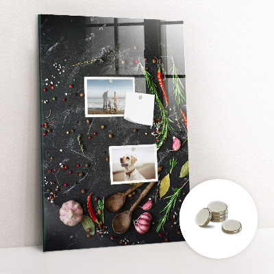 Magnetic pin board Composition of spices