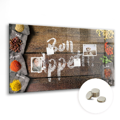 Decorative magnetic board Inscription Bon Appetit