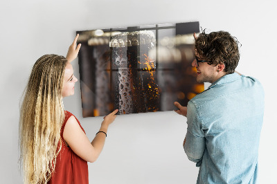 Magnetic board for wall Glass bottles