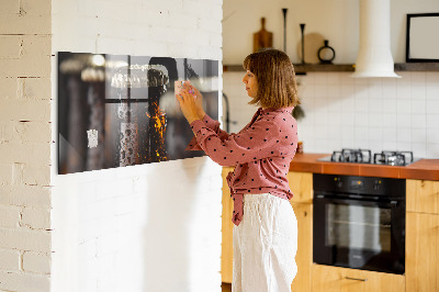 Magnetic board for wall Glass bottles