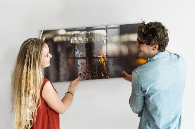 Magnetic board for wall Glass bottles