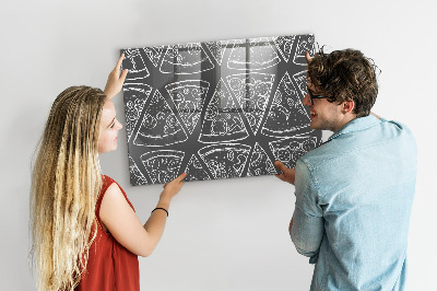 Magnetic board for wall Painted pizza