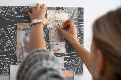 Magnetic board for wall Painted pizza