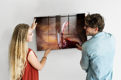 Magnetic board for wall A glass of wine