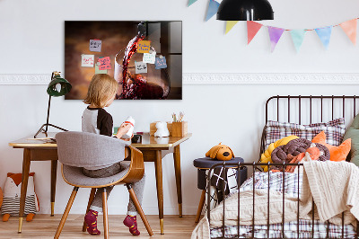 Magnetic board for wall A glass of wine