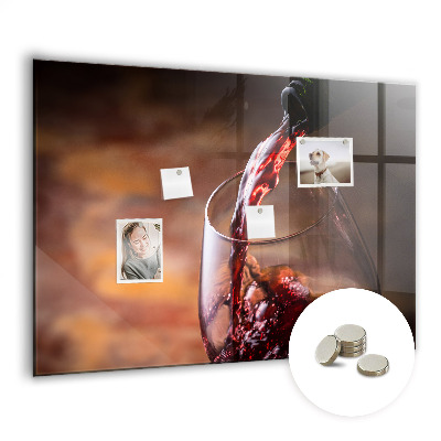 Magnetic board for wall A glass of wine