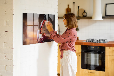 Magnetic board for wall A glass of wine