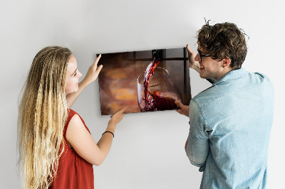 Magnetic board for wall A glass of wine