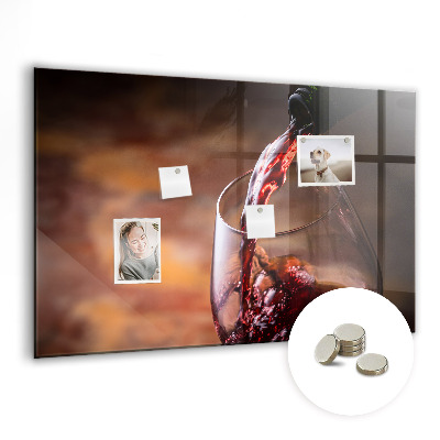 Magnetic board for wall A glass of wine