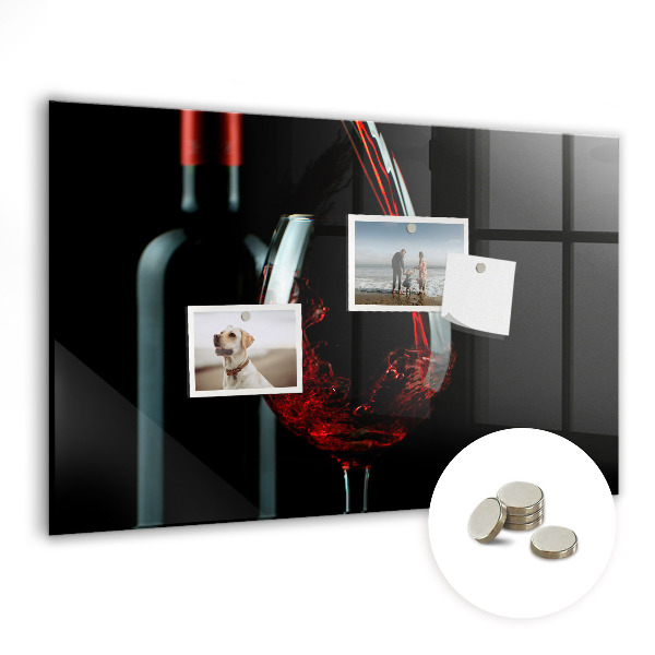 Magnetic board for wall A bottle of wine