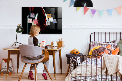 Magnetic board for wall A bottle of wine