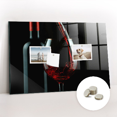 Magnetic board for wall A bottle of wine