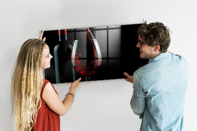 Magnetic board for wall A bottle of wine