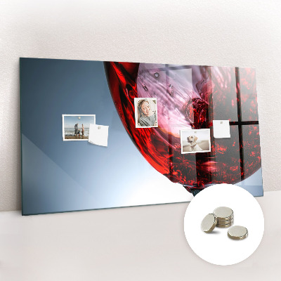 Magnetic board for wall Glass of wine