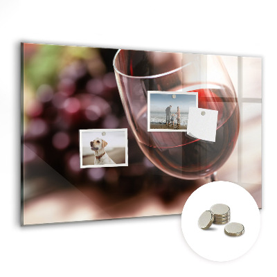 Magnetic board for wall A glass of red wine