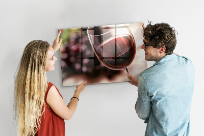 Magnetic board for wall A glass of red wine