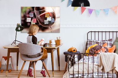 Magnetic board for wall A glass of red wine