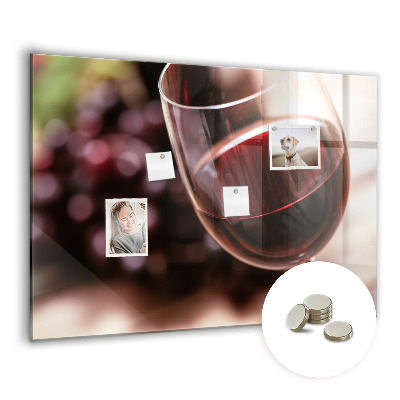 Magnetic board for wall A glass of red wine