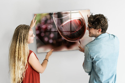 Magnetic board for wall A glass of red wine