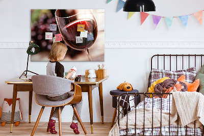 Magnetic board for wall A glass of red wine