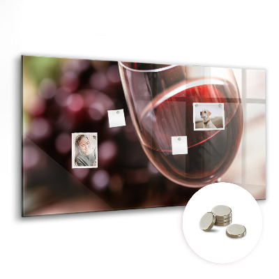 Magnetic board for wall A glass of red wine