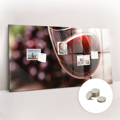 Magnetic board for wall A glass of red wine