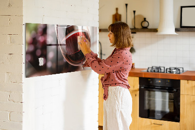 Magnetic board for wall A glass of red wine