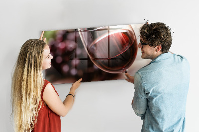 Magnetic board for wall A glass of red wine