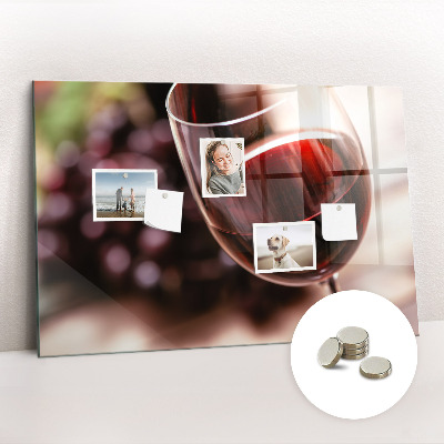 Magnetic board for wall A glass of red wine