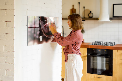 Magnetic board for wall A glass of red wine