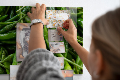 Magnetic board for wall Green peppers