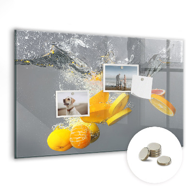 Magnetic board for wall Citruses in water