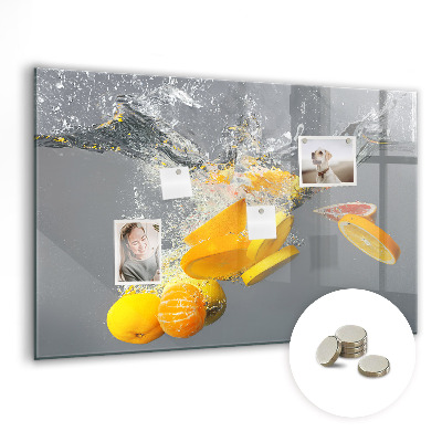 Magnetic board for wall Citruses in water