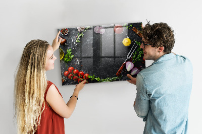 Magnetic board for wall Vegetables on the table