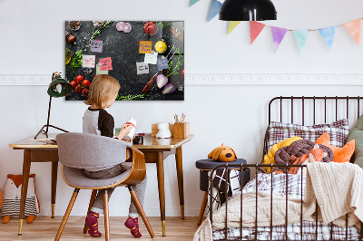 Magnetic board for wall Vegetables on the table