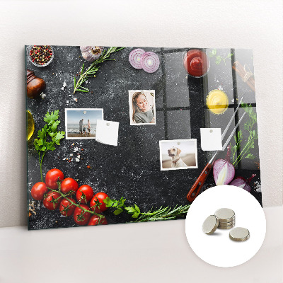 Magnetic board for wall Vegetables on the table