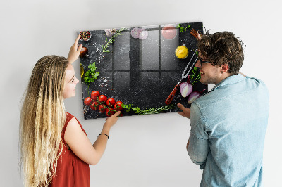 Magnetic board for wall Vegetables on the table