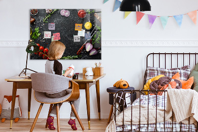 Magnetic board for wall Vegetables on the table