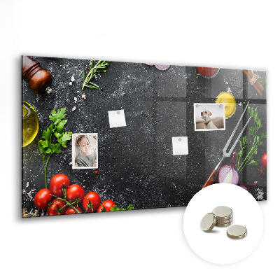 Magnetic board for wall Vegetables on the table