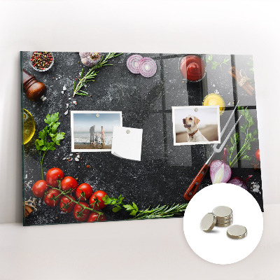 Magnetic board for wall Vegetables on the table