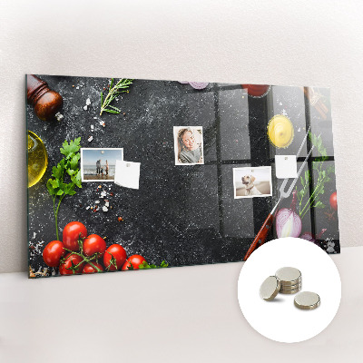 Magnetic board for wall Vegetables on the table