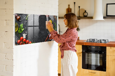 Magnetic board for wall Vegetables on the table