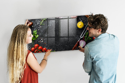 Magnetic board for wall Vegetables on the table