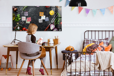 Magnetic board for wall Vegetables on the table