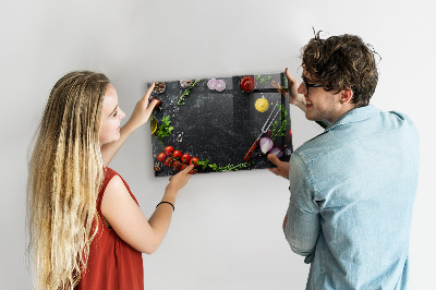 Magnetic board for wall Vegetables on the table