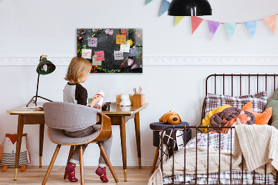 Magnetic board for wall Vegetables on the table